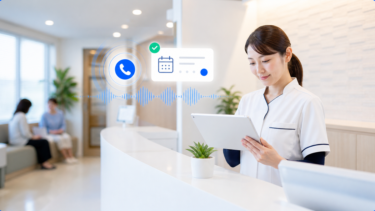 クリニックでAI電話を活用するイメージ
