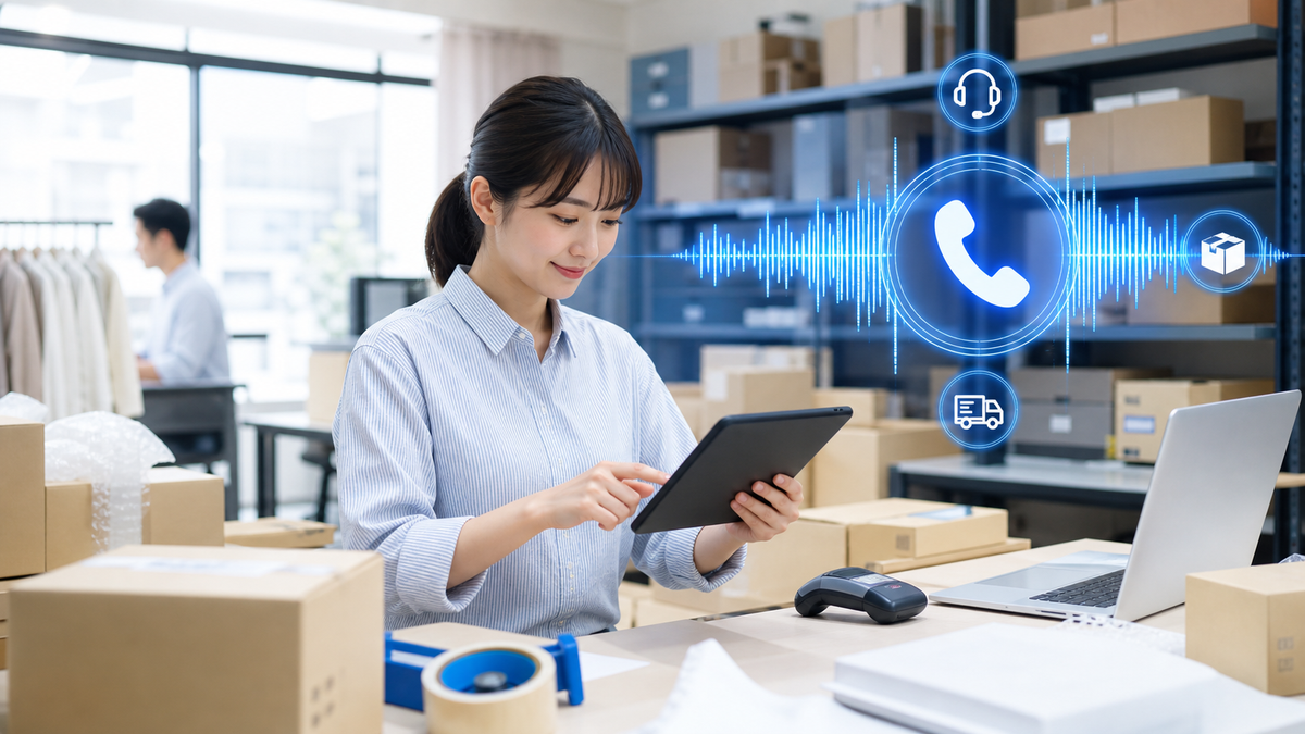 通販・物流でAI電話を活用するイメージ