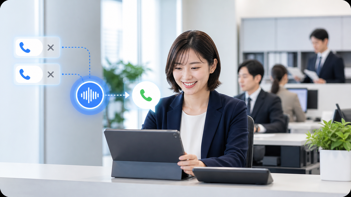 一般企業・オフィスでAI電話を活用するイメージ